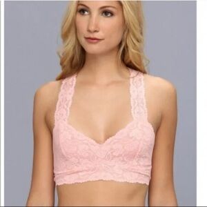 Free People Gallon Racerback Bralette Coquette Girl Light Pink Size s